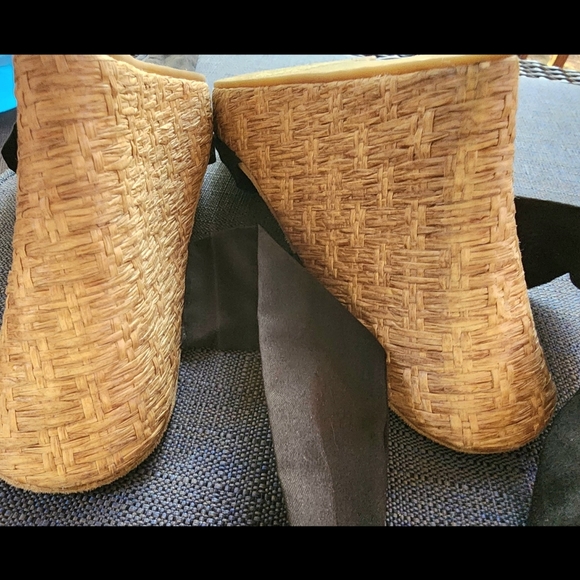 BLAKE SCOTT LACE UP WEDGE HEEL BLACK 8.5 - Picture 10 of 12